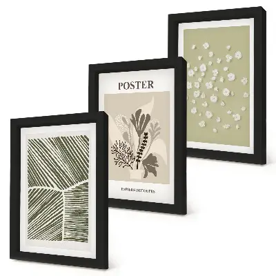 Conjunto de molduras com imagens com motivos vegetais em cores e padrões suaves