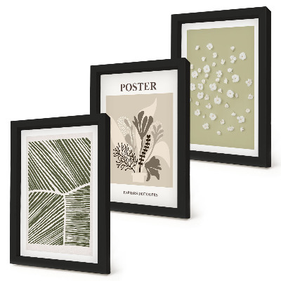 Conjunto de molduras com imagens Motivos vegetais em cores e padrões suaves.