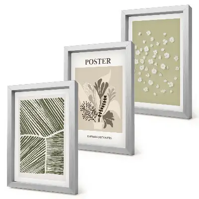Conjunto de molduras com imagens com motivos vegetais em cores e padrões suaves