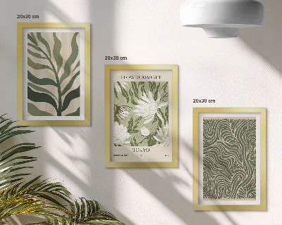 Conjunto de 3 quadros decorativos Estampas de plantas, decorações botânicas, estilo boho