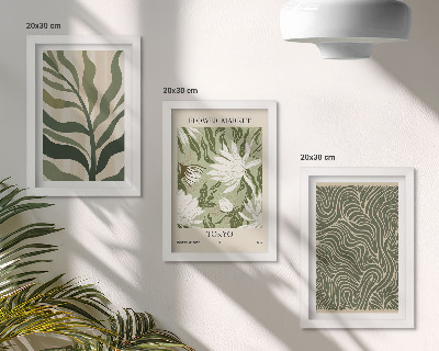 Conjunto de 3 quadros decorativos Estampas de plantas, decorações botânicas, estilo boho