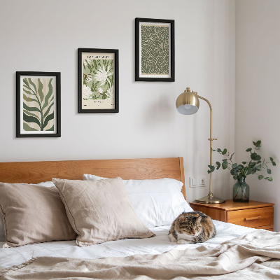 Conjunto de 3 quadros decorativos Estampas de plantas, decorações botânicas, estilo boho