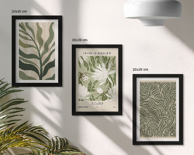 Conjunto de 3 quadros decorativos Estampas de plantas, decorações botânicas, estilo boho