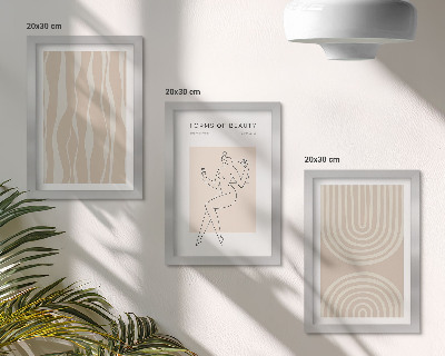 Conjunto de 3 quadros decorativos Padrões abstratos, decorações boho delicadas