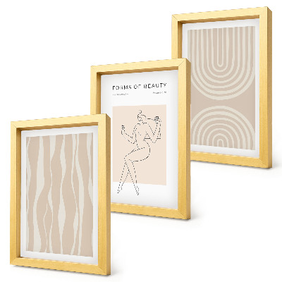 Conjunto de 3 quadros decorativos Padrões abstratos, decorações boho delicadas