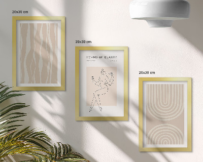 Conjunto de 3 quadros decorativos Padrões abstratos, decorações boho delicadas