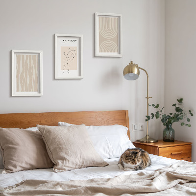 Conjunto de 3 quadros decorativos Padrões abstratos, decorações boho delicadas
