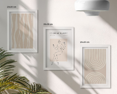 Conjunto de 3 quadros decorativos Padrões abstratos, decorações boho delicadas