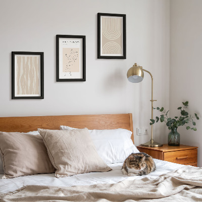 Conjunto de 3 quadros decorativos Padrões abstratos, decorações boho delicadas