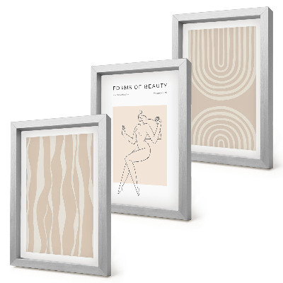 Conjunto de 3 quadros decorativos Padrões abstratos, decorações boho delicadas