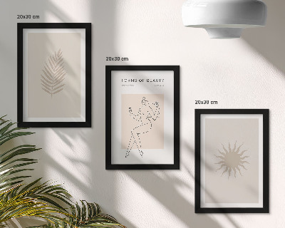 Conjunto de molduras com imagens Uma coleção de formas minimalistas e figuras naturais.