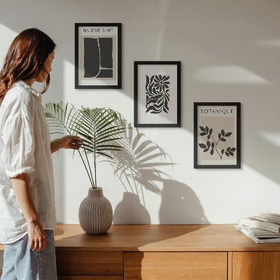 Conjunto de molduras com imagens Padrões abstratos de plantas e formas geométricas