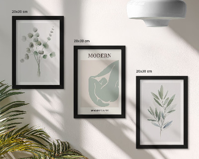 Conjunto de molduras com imagens Motivos vegetais em delicados tons de verde.