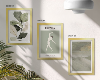 Conjunto de molduras com imagens Padrões de plantas com silhuetas e formas abstratas