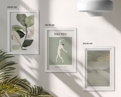 Conjunto de molduras com imagens Padrões de plantas com silhuetas e formas abstratas