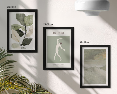 Conjunto de molduras com imagens Padrões de plantas com silhuetas e formas abstratas