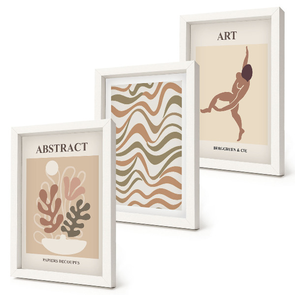 Conjunto de molduras com imagens Formas e padrões abstratos boêmios de Matisse