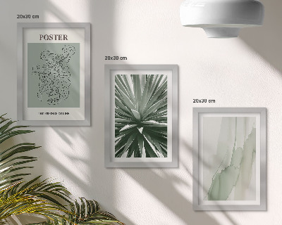 Conjunto de molduras com imagens Padrões de plantas em tons de verde e bege