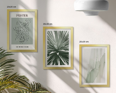 Conjunto de molduras com imagens Padrões de plantas em tons de verde e bege