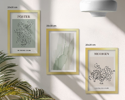 Tríptico com moldura Flores em um vaso em estilo moderno e minimalista.