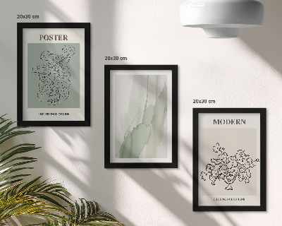 Tríptico com moldura Flores em um vaso em estilo moderno e minimalista.