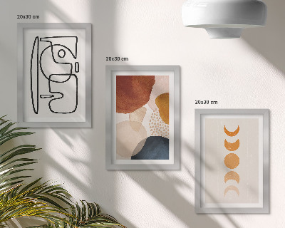 Conjunto de molduras com imagens Decorações da moda com formas e cores abstratas