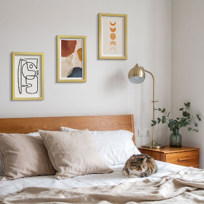 Conjunto de molduras com imagens Decorações da moda com formas e cores abstratas