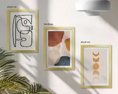 Conjunto de molduras com imagens de decorações da moda com formas e cores abstratas