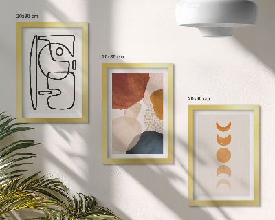 Conjunto de molduras com imagens Decorações da moda com formas e cores abstratas