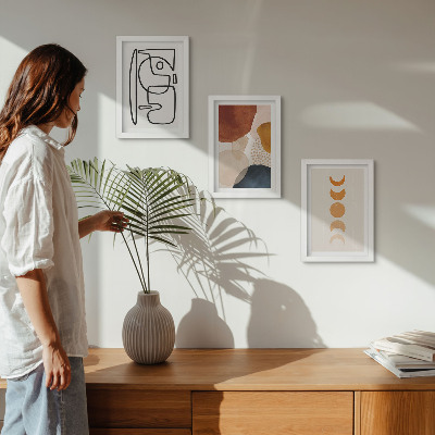 Conjunto de molduras com imagens Decorações da moda com formas e cores abstratas