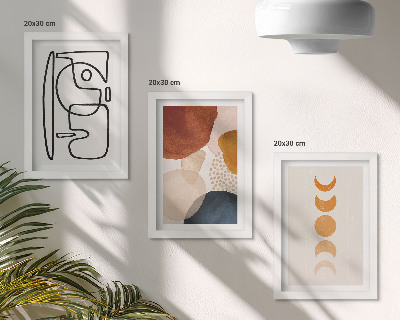 Conjunto de molduras com imagens Decorações da moda com formas e cores abstratas