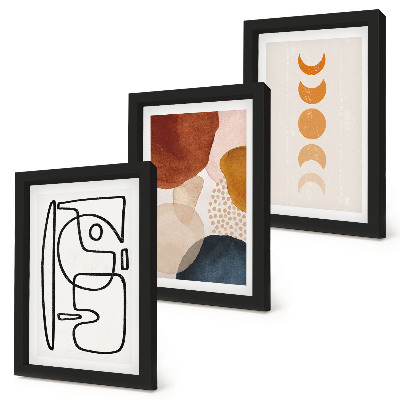 Conjunto de molduras com imagens Decorações da moda com formas e cores abstratas