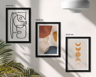 Conjunto de molduras com imagens Decorações da moda com formas e cores abstratas
