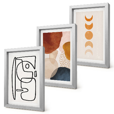Conjunto de molduras com imagens Decorações da moda com formas e cores abstratas