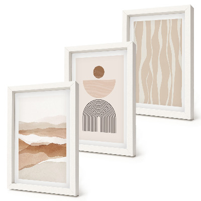 Conjunto de molduras com imagens Paisagem abstrata, formas naturais e geometria