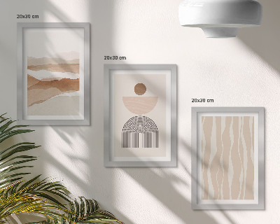 Conjunto de molduras com imagens Paisagem abstrata, formas naturais e geometria