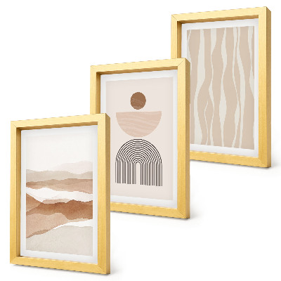 Conjunto de molduras com imagens Paisagem abstrata, formas naturais e geometria