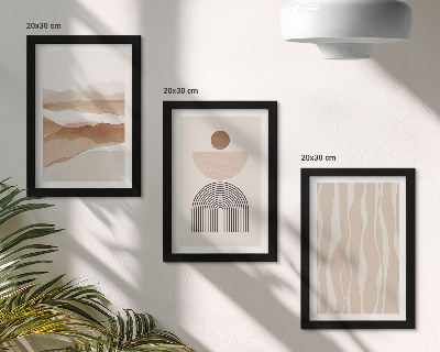 Conjunto de molduras com imagens Paisagem abstrata, formas naturais e geometria