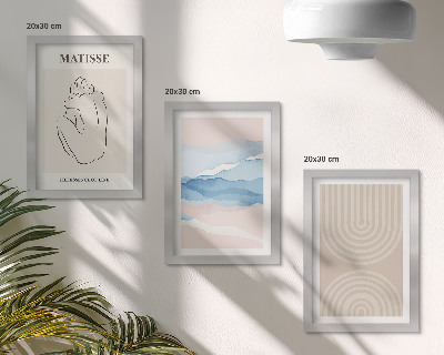 Conjunto de molduras com imagens Linhas e ondas em tons pastel com um toque minimalista.