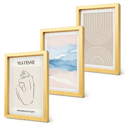Conjunto de molduras com imagens Linhas e ondas em tons pastel com um toque minimalista.