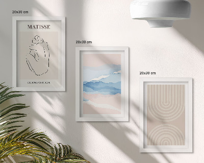 Conjunto de molduras com imagens Linhas e ondas em tons pastel com um toque minimalista.
