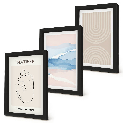 Conjunto de molduras com imagens Linhas e ondas em tons pastel com um toque minimalista.