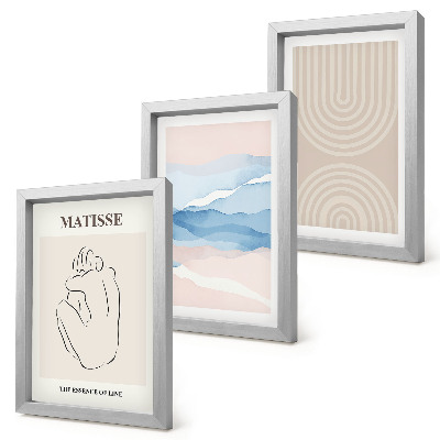 Conjunto de molduras com imagens Linhas e ondas em tons pastel com um toque minimalista.