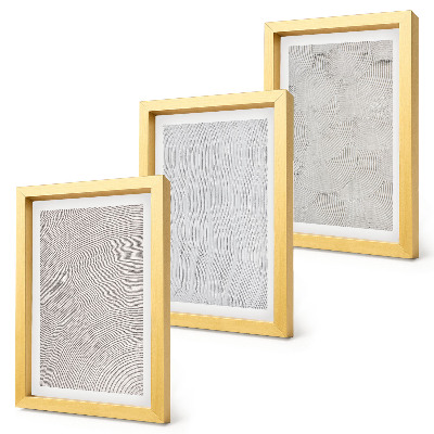 Conjunto de 3 quadros decorativos Padrões na areia, estruturas geométricas lineares