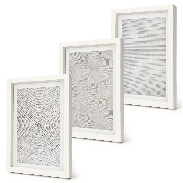 Tríptico com moldura padrões geométricos modernos em impressão sobre papelão