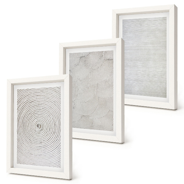 Tríptico com moldura Padrões geométricos modernos em papelão