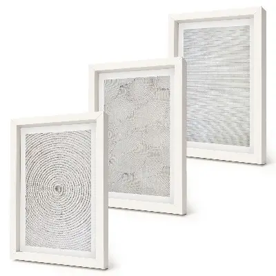 Tríptico com moldura padrões geométricos modernos em impressão sobre papelão