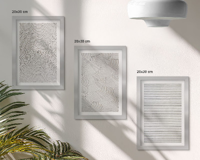 Tríptico com moldura Padrões geométricos modernos em papelão
