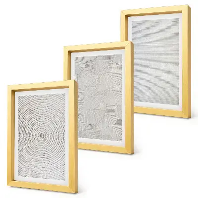 Tríptico com moldura padrões geométricos modernos em impressão sobre papelão