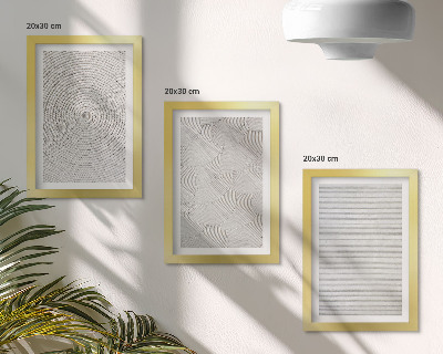 Tríptico com moldura Padrões geométricos modernos em papelão